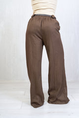 Pantalone palazzo misto lino