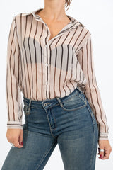 Camicia Rigata Sheer Glam