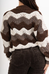 Cardigan HeartWave in maglia tipo uncinetto