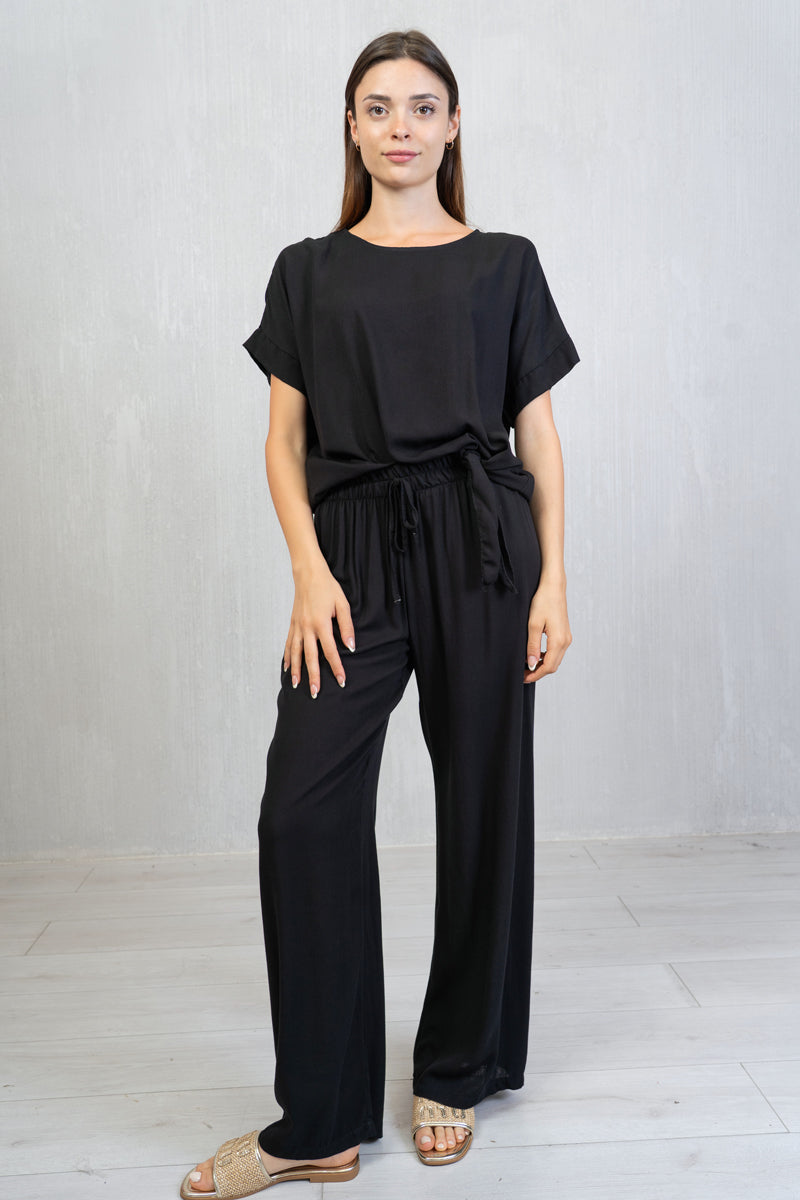 Maglia con nodo in tela di viscosa