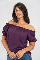 Blusa Bohème Breeze in viscosa con scollo ampio