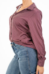 Camicia gessata in raso ShineStripe