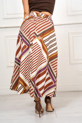 Gonna Lunga in Cotone Fantasia Geometrica