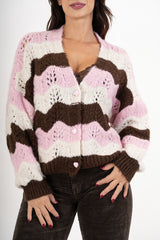 Cardigan HeartWave in maglia tipo uncinetto