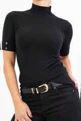 Maglia KnitChic con Mezzo Collo e Bottoncini