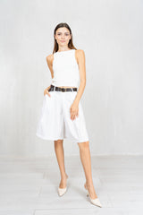 Bermuda Skirt Illusion in cotone con cintura