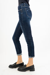 Jeans Ripped Fit con risvolto