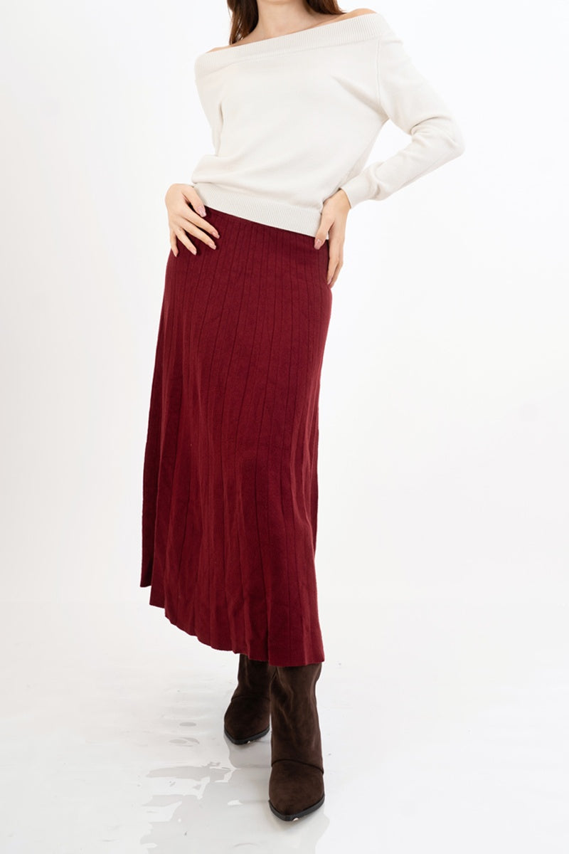 Gonna Soft Pleat in maglia plissé