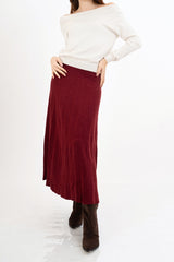 Gonna Soft Pleat in maglia plissé