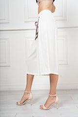 Pantalone Midi in Misto Viscosa con Fusciacca Charm