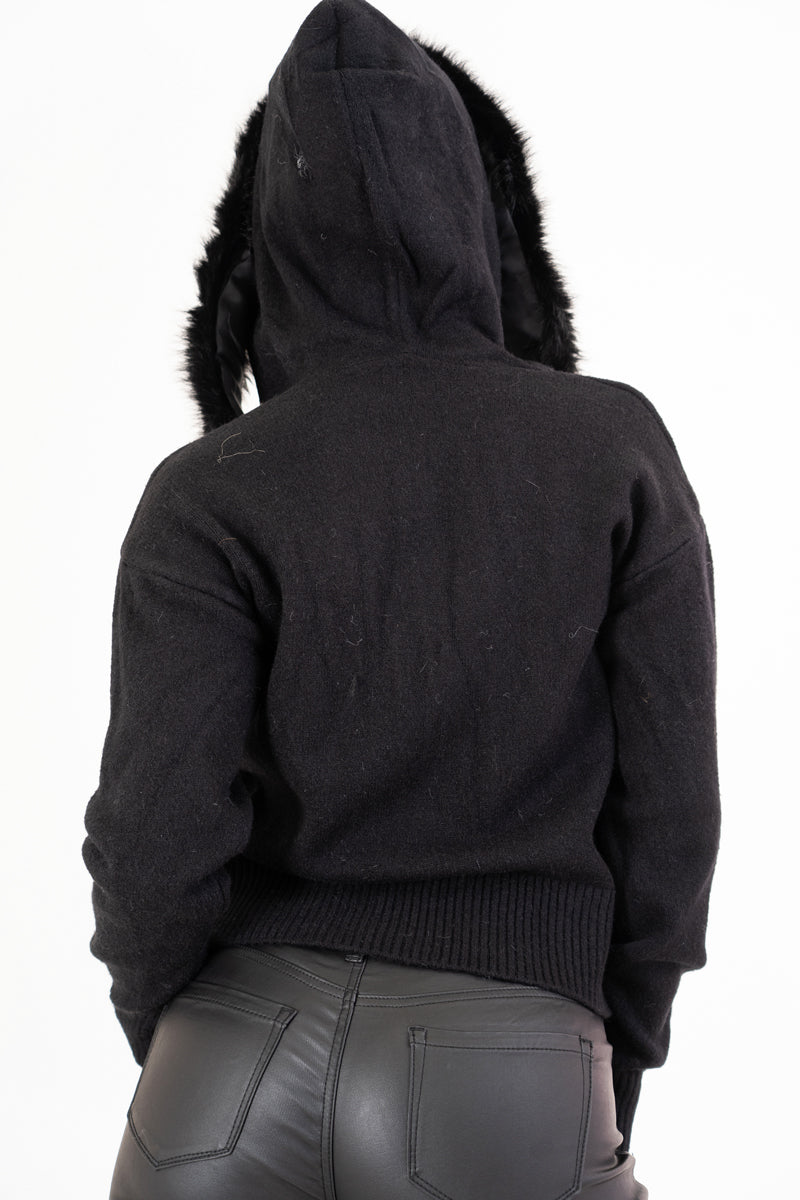 Giacchetto Fur Cozy con cappuccio e bordo removibile
