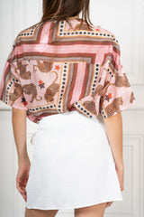 Camicia Savana in tencel velato a fantasia
