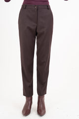 Pantalone CityLine slim fit in poliviscosa marrone