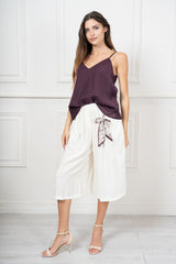 Pantalone Midi in Misto Viscosa con Fusciacca Charm