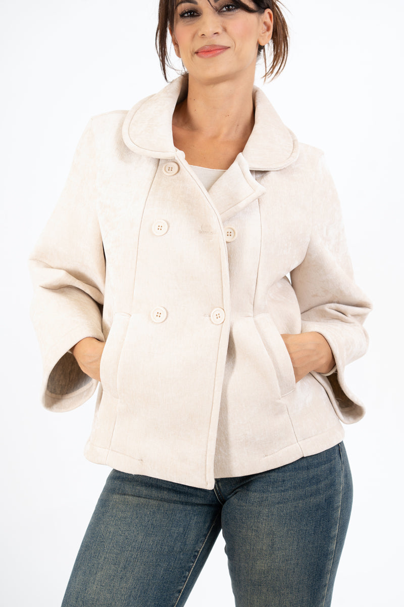 Cappottino VelvetShell corto doppio petto