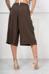 Pantalone Midi in Misto Viscosa con Fusciacca Charm
