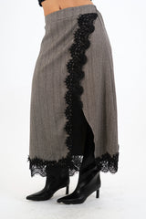 Gonna LurexMood lunga portafoglio con pizzo