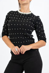 Maglia Chic a Trecce con Perle