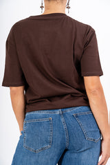 T-shirt in cotone con ricamo “mai senza te”