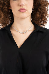 Collana tennis con cuori luminosi in strass