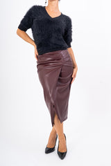 Gonna Midi Ecopelle Draped