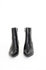 Tronchetti eleganti in ecopelle nera con tacco kitten heel