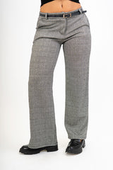 Pantalone dritto in viscosa principe di Galles