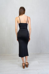 Completo top con coppe e gonna midi