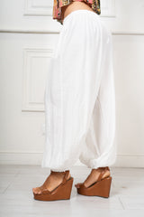 Pantalone Aladin in Viscosa Fiammata Made in Italy