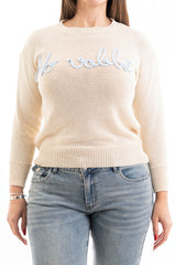 Maglia over 100% cotone con scritta ricamata “No Vabbé”