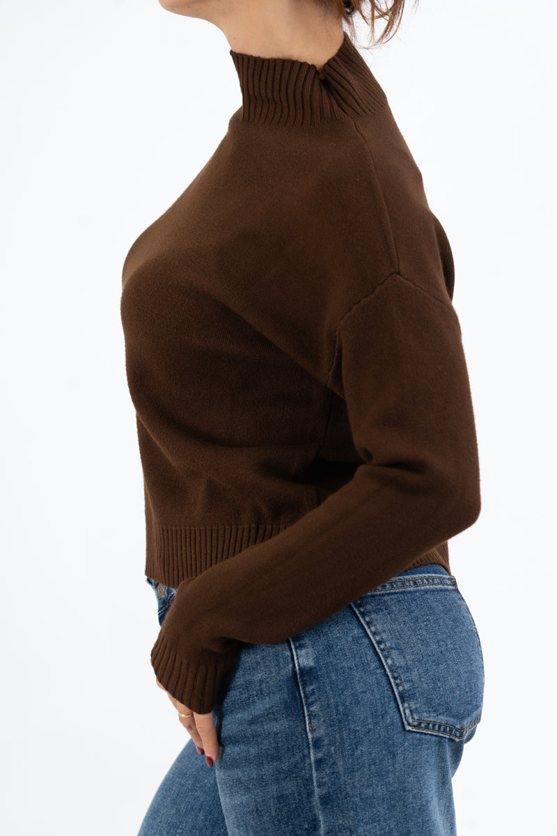 Maglione CozyVibe collo vulcano in misto viscosa