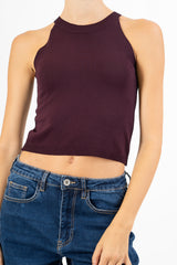 Top scollo all’americana in filato leggero