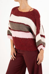 Maglione ColorWave a righe in misto lana