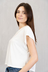 Maglia crop quadrata viscosa leggera