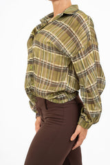 Camicia in georgette velata ShineCheck con lurex