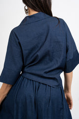 Camicia ampia effetto chambray con manica kimono.