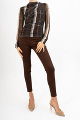 Maglia trasparente fantasia CheckFlair con maniche arricciate