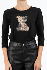 modella indossando Maglia TeddyMood in cotone elasticizzato colore