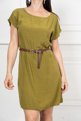 Abito midi over in Tencel con cintura regolabile