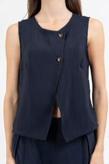 Gilet incrociato in misto viscosa.