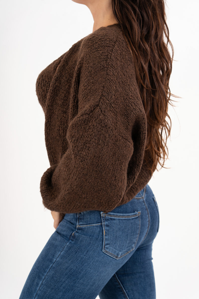 Twin set in maglia spessa con top e cardigan ampio