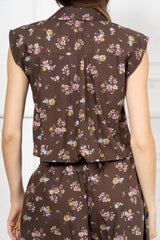 Camicia smanicata in cotone Petite Fleur Vintage
