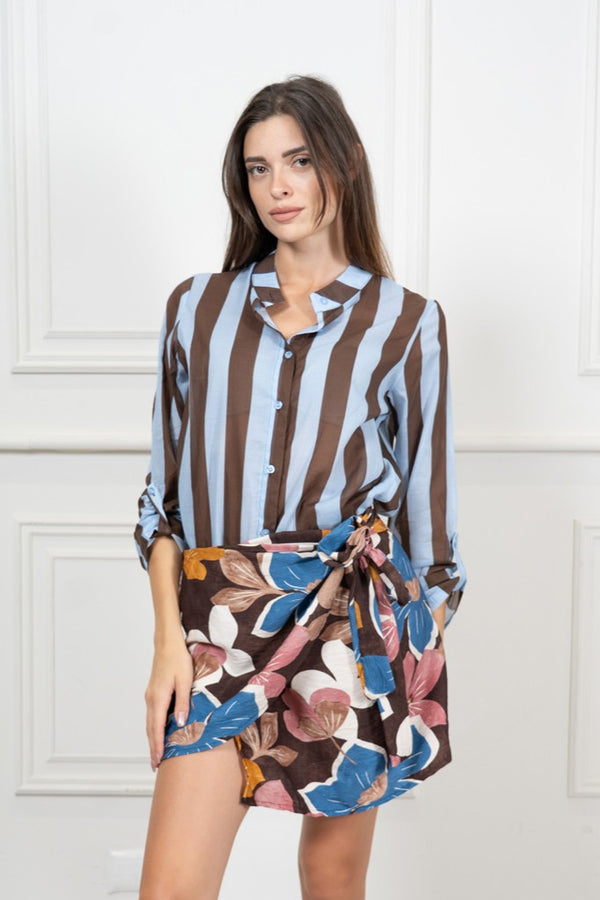 Gonna Pareo Corta Fantasia Fiori Vintage