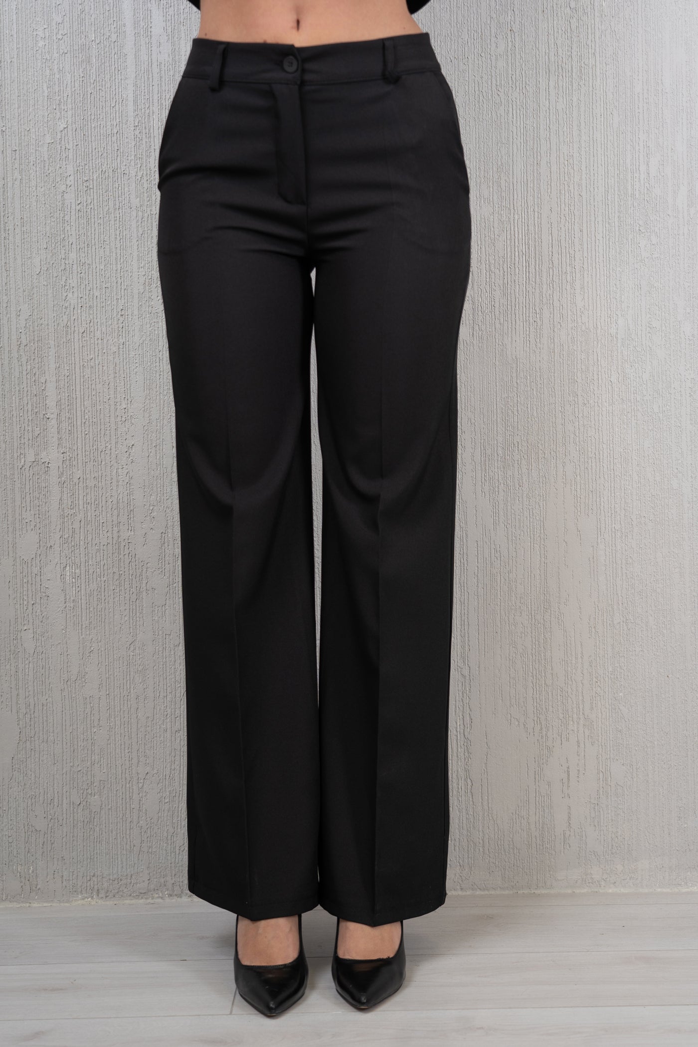 Pantalone Palazzo in Poliviscosa Nero