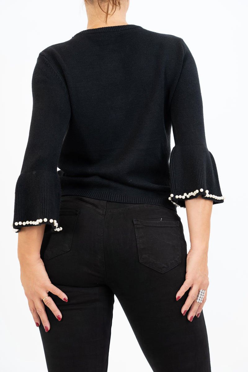 Maglia Pearl con maniche a trombetta