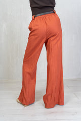 Pantalone palazzo misto lino