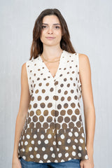 Blusa in viscosa con fantasia “Polka Fade”