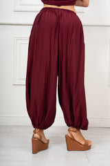 Pantalone Aladin in Viscosa Fiammata Made in Italy