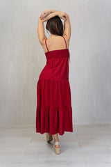 Abito con balze e fascia elastica