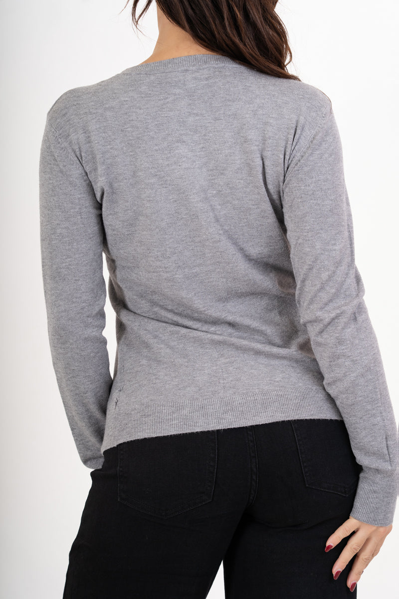 Cardigan in maglia fine con bottoni